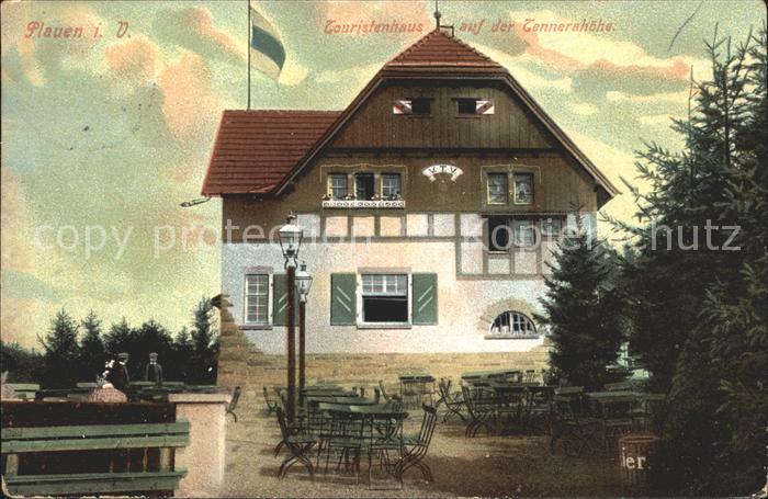 Plauen Vogtland Touristenhaus auf der Tennerahoehe Gartenrestaurant