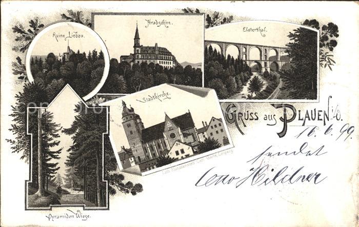 Plauen Vogtland Burg Ruine Liebau Hradschin Schloss Elstertal Viadukt Kirche Pyr