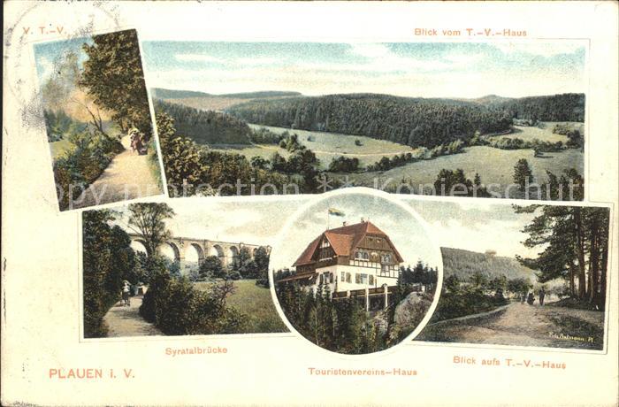 Plauen Vogtland Panorama Blick vom Touristen Vereinshaus Syratalbruecke