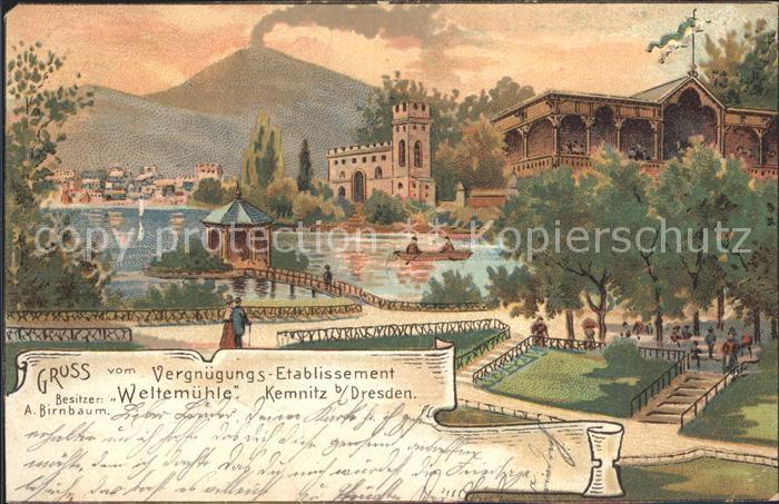 Kemnitz Dresden Vergnuengungs Etablissement Weltemuehle Deutsche Reichspost
