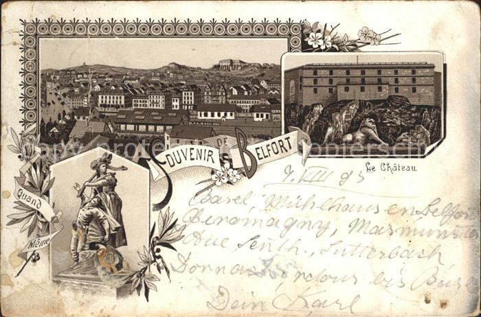 Belfort Alsace Vue generale Chateau Monument Statue