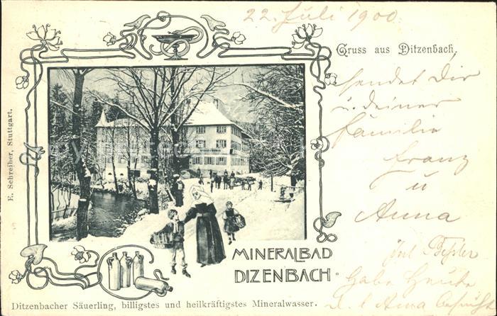 Ditzenbach Bad Mineralbad im Winter Werbung Ditzenbacher Saeuerling Mineralwasse