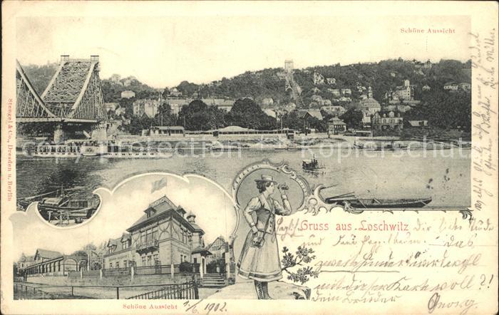 Loschwitz Teilansicht Bruecke Restaurant Schoene Aussicht