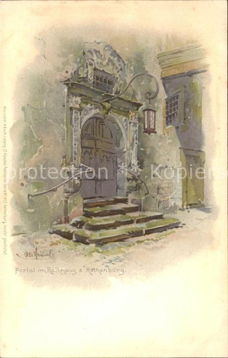Rothenburg Tauber Rathausportal Kuenstlerkarte