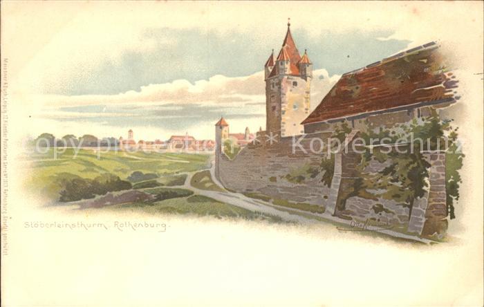 Rothenburg Tauber Stoeberleinsthurm Kuenstlerkarte