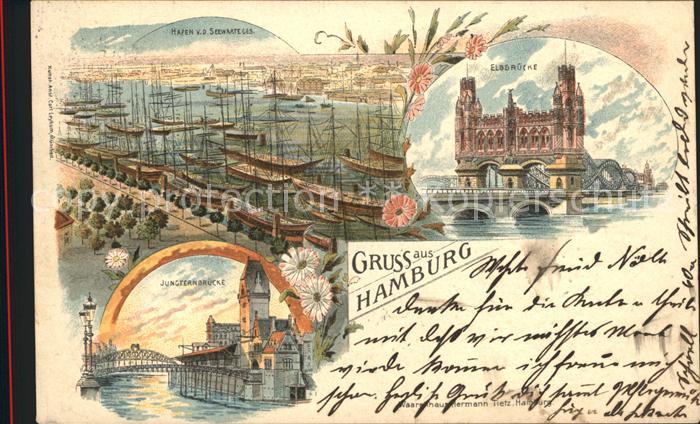 HAMBURG  CITY Elbbruecke Hafen Jungfernbruecke