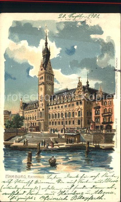 HAMBURG  CITY Rathaus Kuenstlerkarte