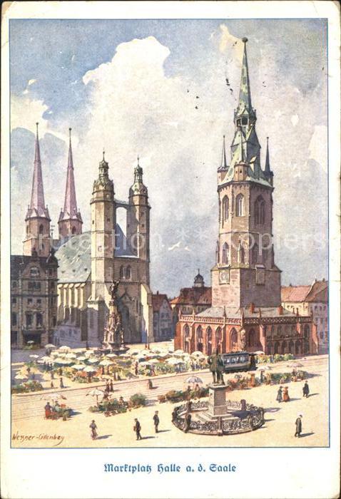 Halle Saale Marktplatz Strassenbahn