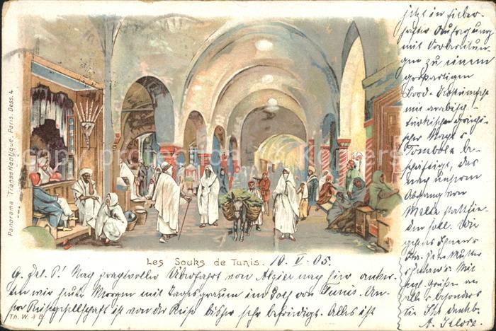 Tunis Les Souks Kuenstlerkarte