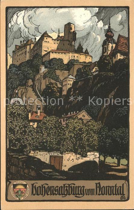 Hohensalzburg Vom Nonntal Kuenstlerkarte