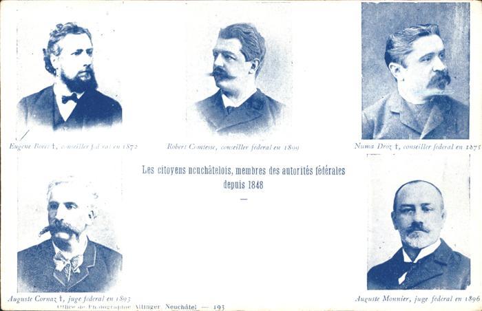Neuchatel NE Portraits membres des autorites federales