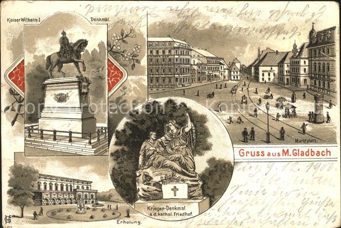 MoeNCHENGLADBACH NRW Marktplatz Krieger-Denkmal Erholung Kaiser Wilhelm der 1.