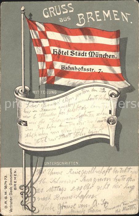 BREMEN  CITY Hotel Stadt Muenchen Bahnhofsstrasse 7