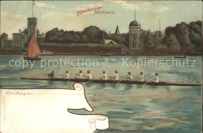 HAMBURG  CITY Uhlenhorster Faehrhaus Ruderboot Achter