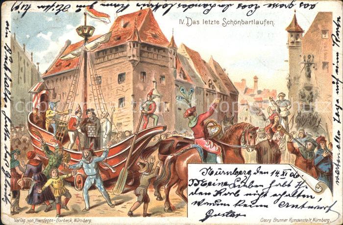 NueRNBERG  CITY Das letzte Schoenbartlaufen Kuenstlerkarte