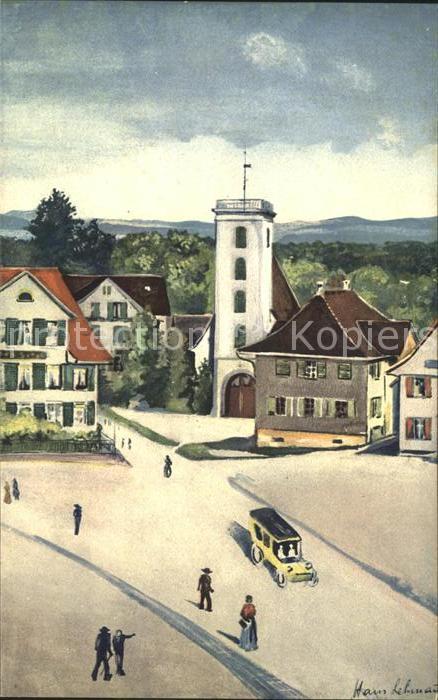 Amriswil TG Marktplatz mit Konzerthalle Kuenstlerkarte