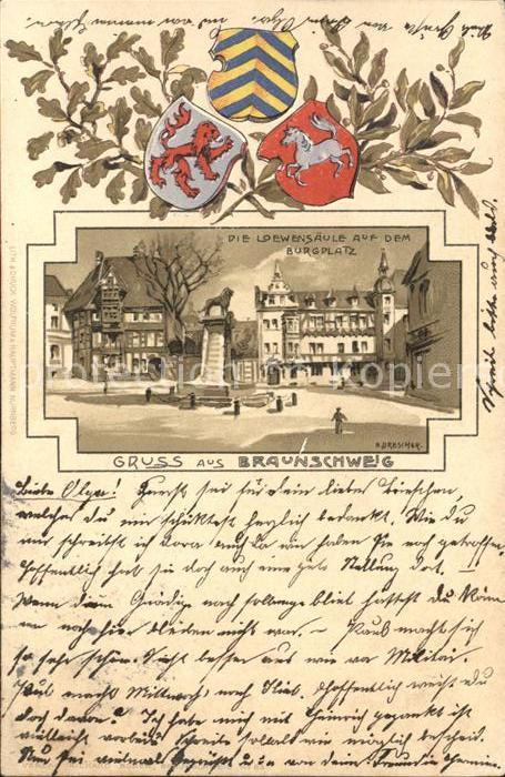 BRAUNSCHWEIG  CITY Loewensaeule auf Burgplatz