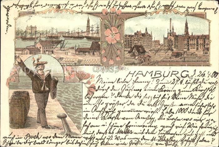 HAMBURG  CITY Hafen mit Seemann