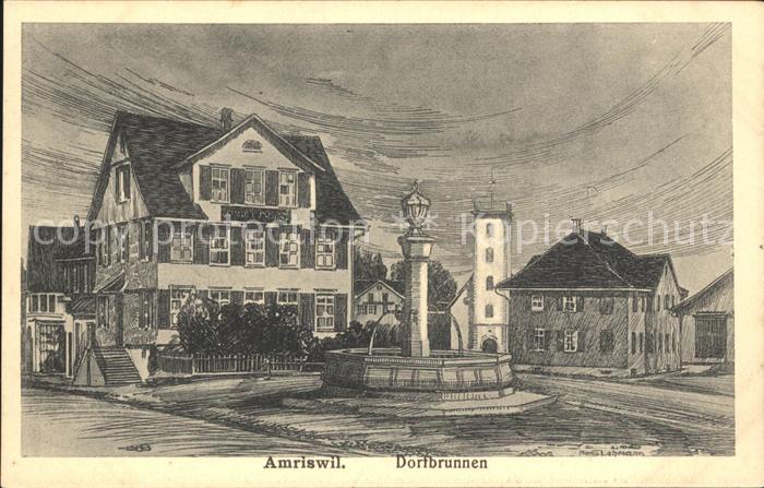 Amriswil TG Dorfbrunnen Kuenstlerkarte
