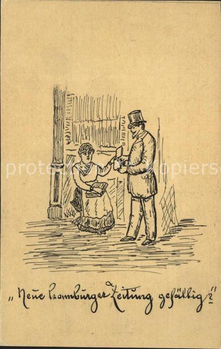HAMBURG  CITY Zeitungsverkaeuferin Karikatur