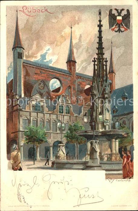 LueBECK  CITY Rathaus Brunnen