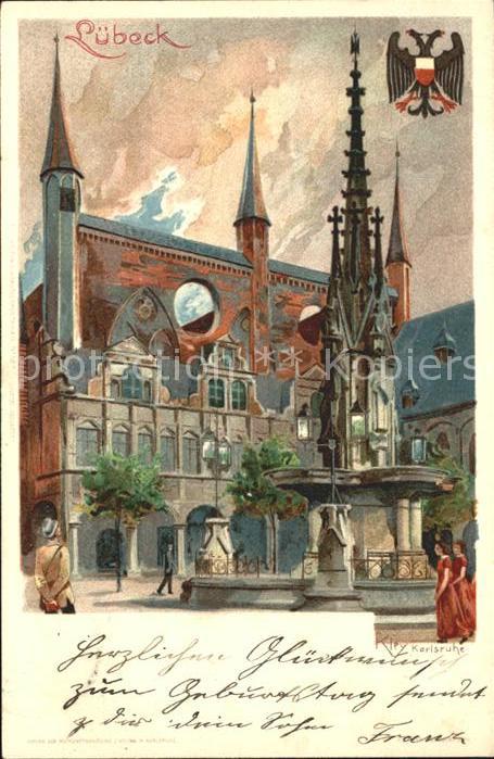 LueBECK  CITY Rathaus Brunnen