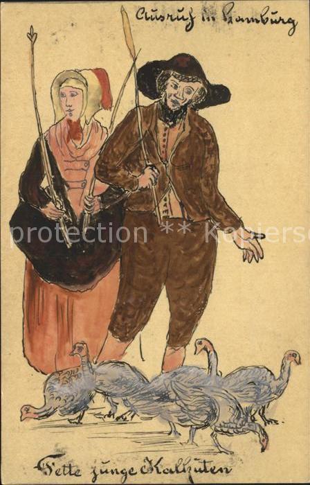 HAMBURG  CITY Fette junge Kalkueten Illustration