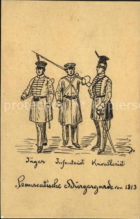 HAMBURG  CITY Hanseatische Buergergarde 1813 Jaeger Infanterist Kavallerist Zeic
