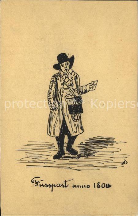 HAMBURG  CITY Fusspast anno 1800 Zeichnung