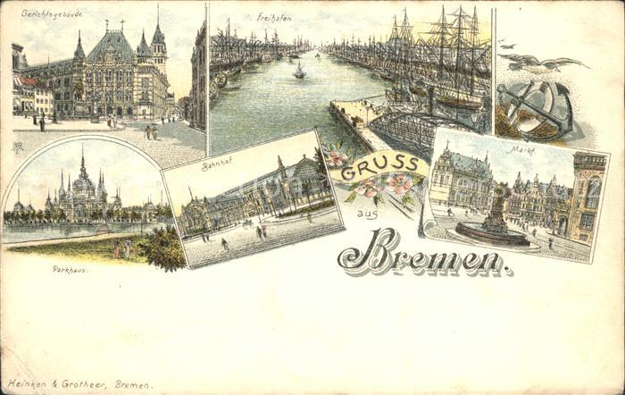 BREMEN  CITY Gerichtsgebaeude Freihafen Parkhaus Bahnhof Markt