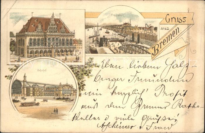 BREMEN  CITY Rathhaus Bahnhof Freihafen
