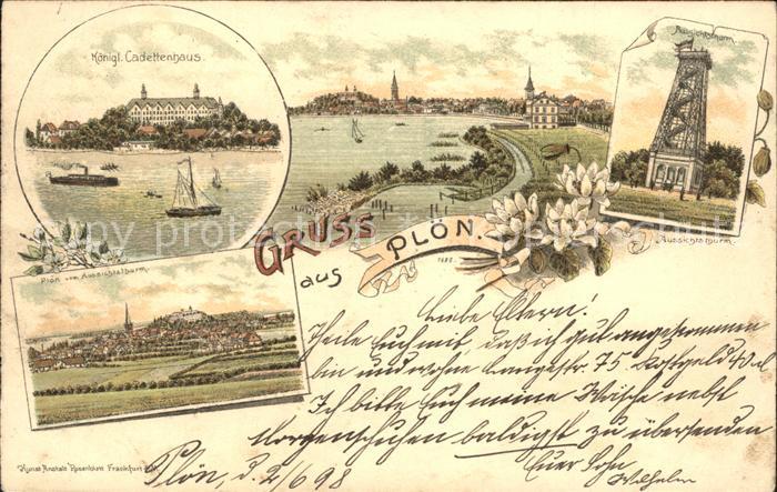 Ploen See Kgl Cadettenhaus Stadtansicht Aussichtsturm