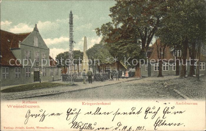 Wesselburen Rathaus Kriegerdenkmal Amtsbureau