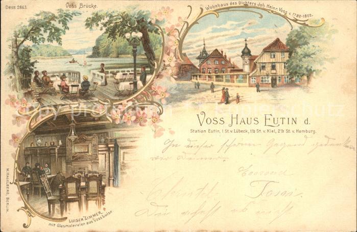 Eutin Schleswig-Holstein Voss Bruecke Voss Haus Wohnhaus des Dichters Voss Luise