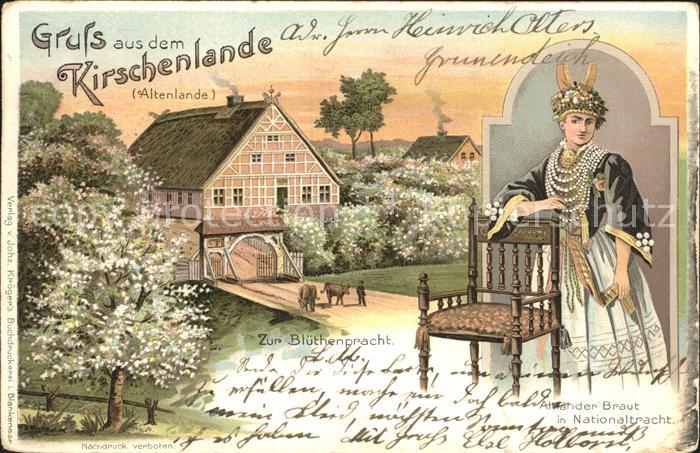 Altenlande Kirschenlande Zur Bluetenpracht Altlaender Braut in Nationaltracht