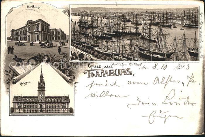 HAMBURG  CITY Boerse Hafenpartie St Pauli Rathhaus