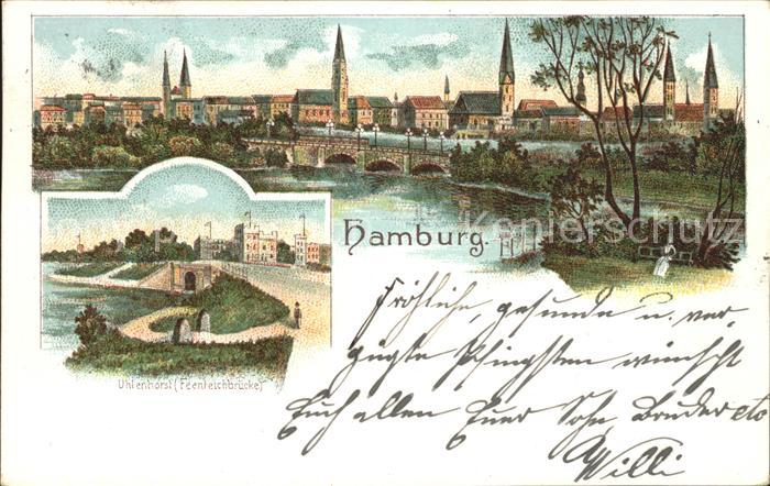 HAMBURG  CITY Teilansicht mit Uhlenhorster Feenteichbruecke