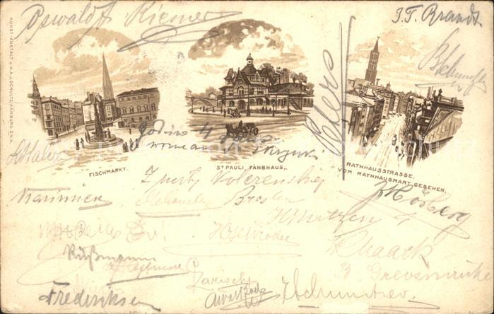 HAMBURG  CITY Fischmarkt St Pauli Faehrhaus Rathhausstrasse