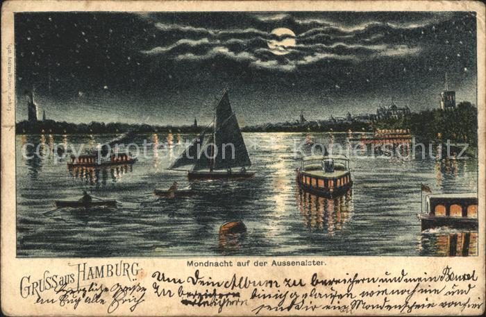 HAMBURG  CITY Mondnacht auf der Aussenalster