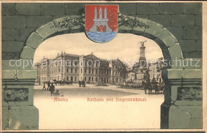 Altona Hamburg Rathaus mit Siegesdenkmal
