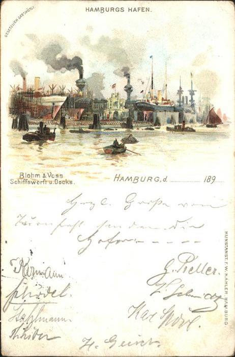 HAMBURG  CITY Hafen Blohm und Voss Schiffswerft und Docks