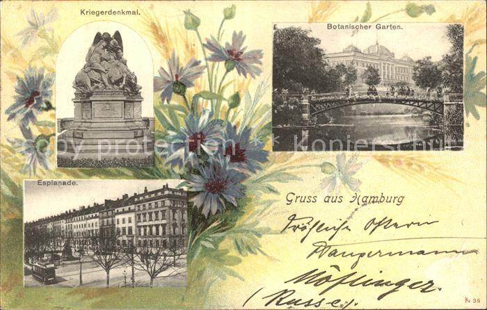 HAMBURG  CITY Kriegerdenkmal Botanischer Garten Esplanade