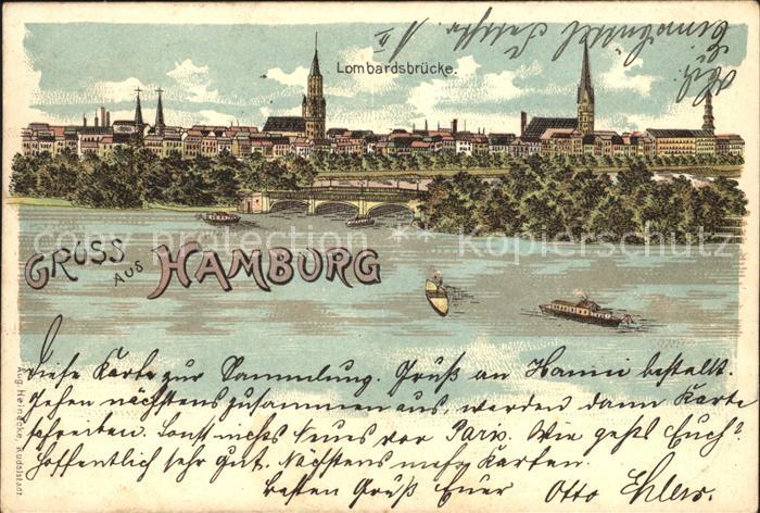 HAMBURG  CITY Stadtansicht mit Lombardsbruecke