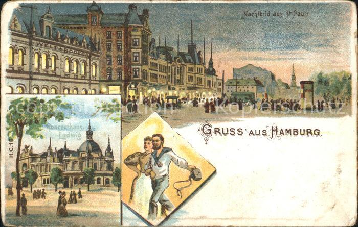 HAMBURG  CITY Naechtliches St Pauli Konzerthaus Ludwig