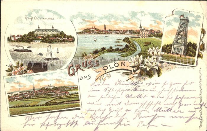 Ploen See Kgl Cadettenhaus Panorama vom Aussichtsturm