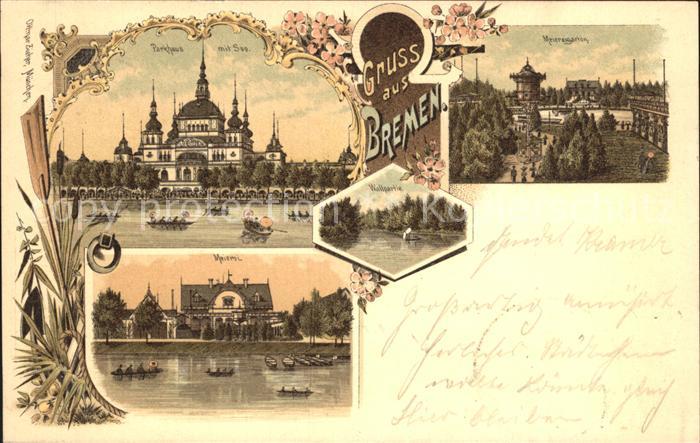 BREMEN  CITY Parkhaus mit See Meiereigarten Wallpartie Meierei