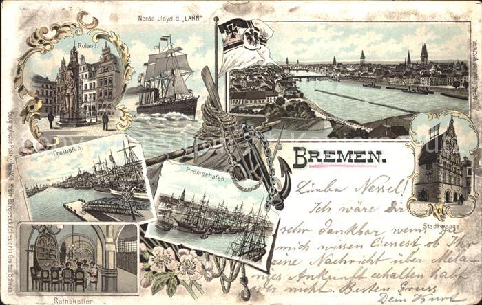 BREMEN  CITY Roland Norddt Lloyd Lahn Freihafen Rathskeller Bremerhafen