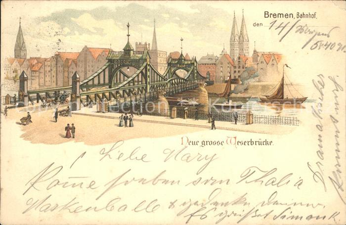 BREMEN  CITY Neue grosse Weserbruecke