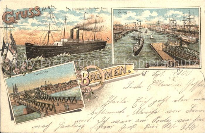 BREMEN  CITY Schnelldampfer Freihafen Weserbruecke