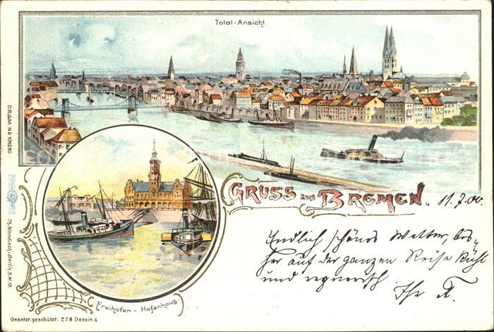 BREMEN  CITY Totalansicht Freihafen Hafenhaus